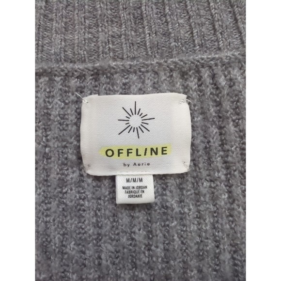 Aerie Offline Twist Front Long Sleeve Ribbed Sweater Sz Medium Athleisure EUC - Picture 8 of 14